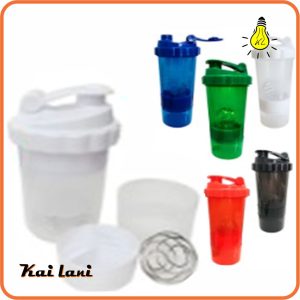 Shaker plástico de 500ml Colores: Azul, rojo, verde, blanco, naranja y negro