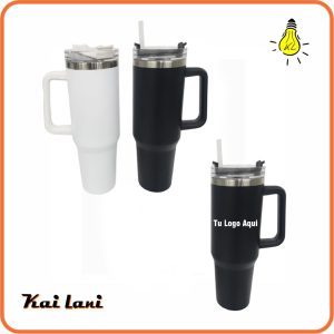 Jarros mug de acero Inoxidable en color blanco y negro