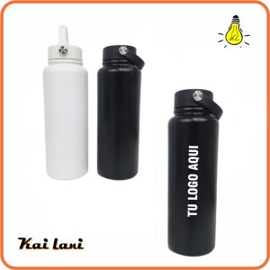 Botella tomatodo de Acero Inoxidable en color blanco y negro